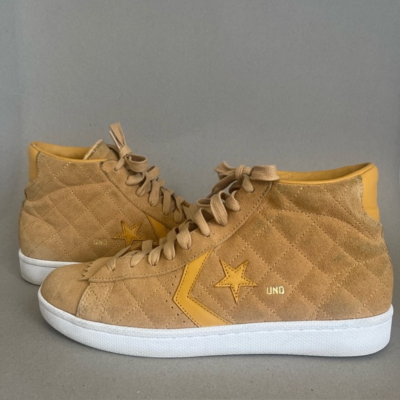 Converse Men’s Shoes Undefeated Pro Leather Tan High-Tops Size 11.5 - Picture 1 of 13
